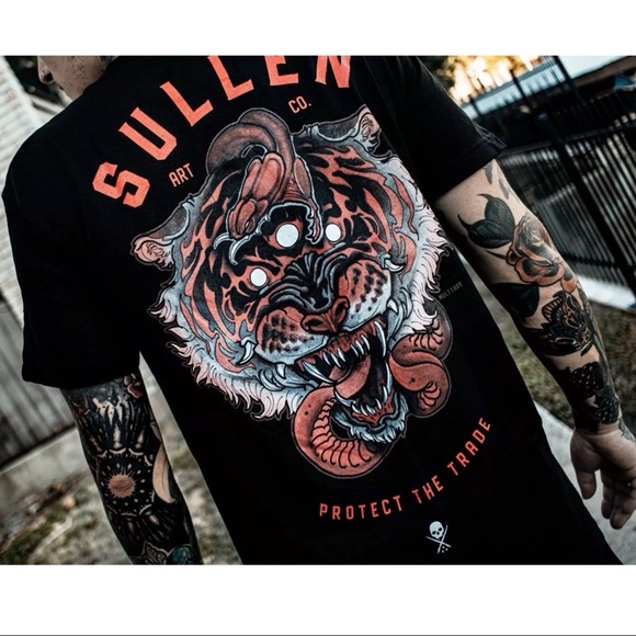 Sullen Men's T-shirt 3 EYE TIGER Tattoos Urban Design Premium Quality - Picture 8 of 12
